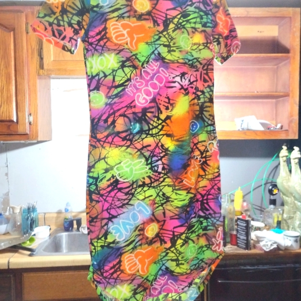 Colorful Graffiti T-Shirt Dress